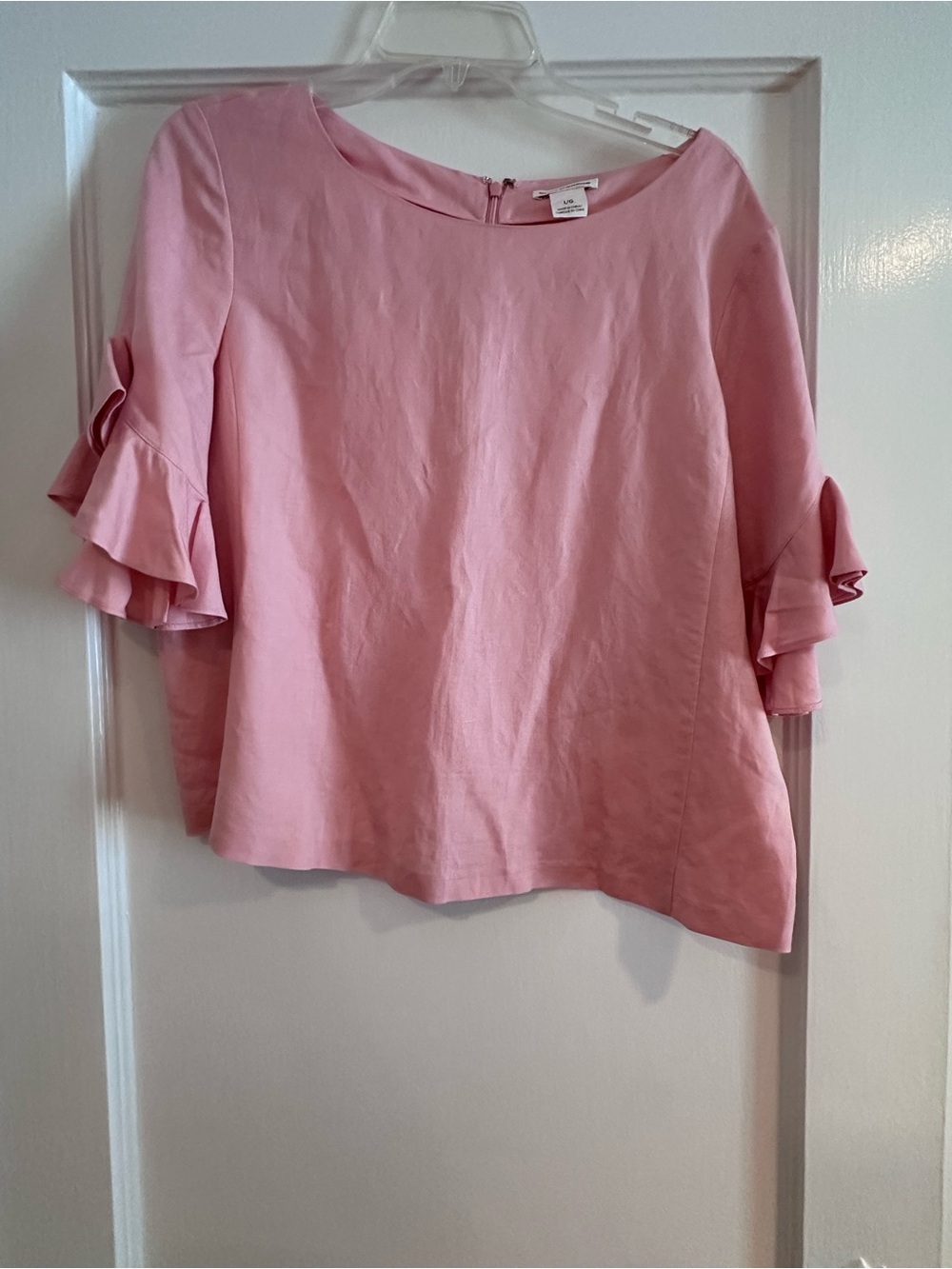 Club Monaco Pink Ruffle Sleeve Blouse